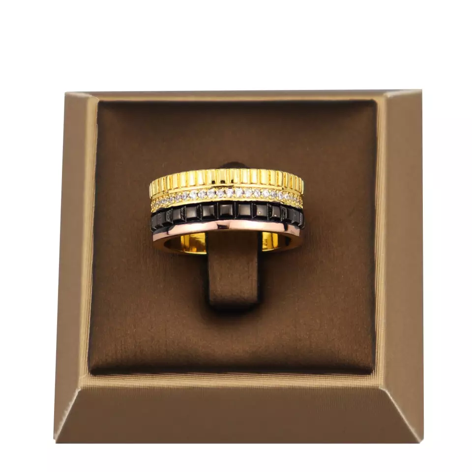 Bague unisex plaqué or 18k