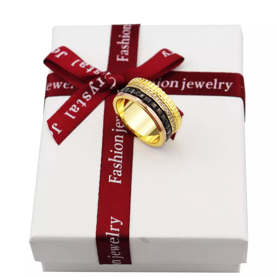 Bague unisex plaqué or 18k