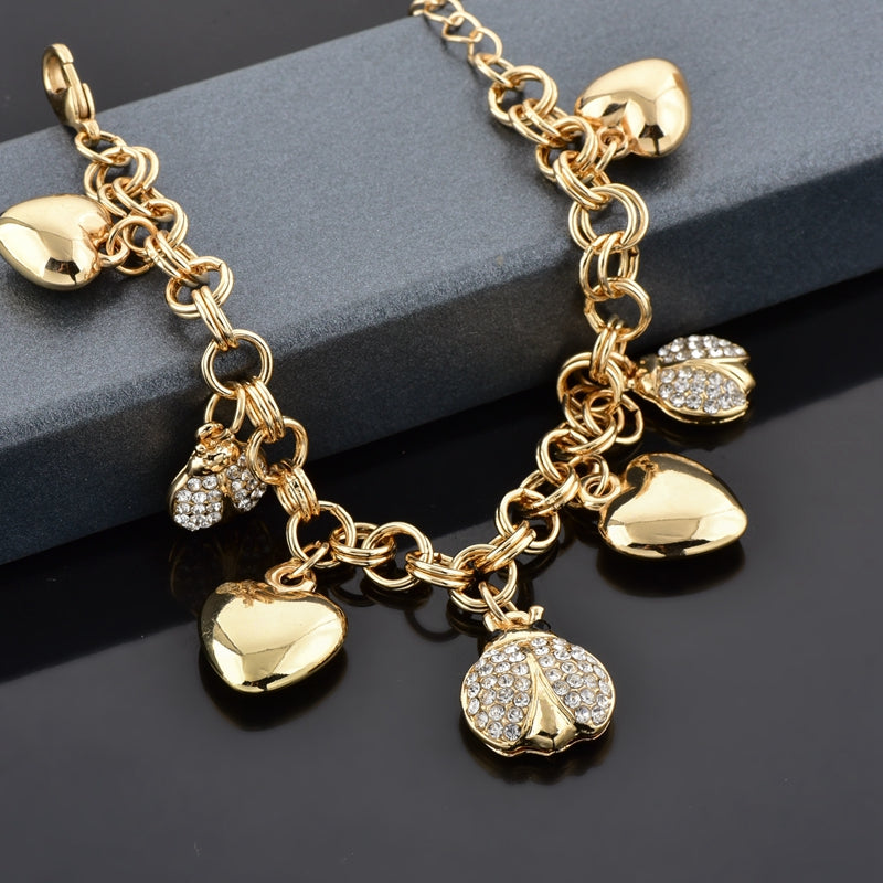 Bracelet à breloques avec strass sans Nickel et sans Plomb