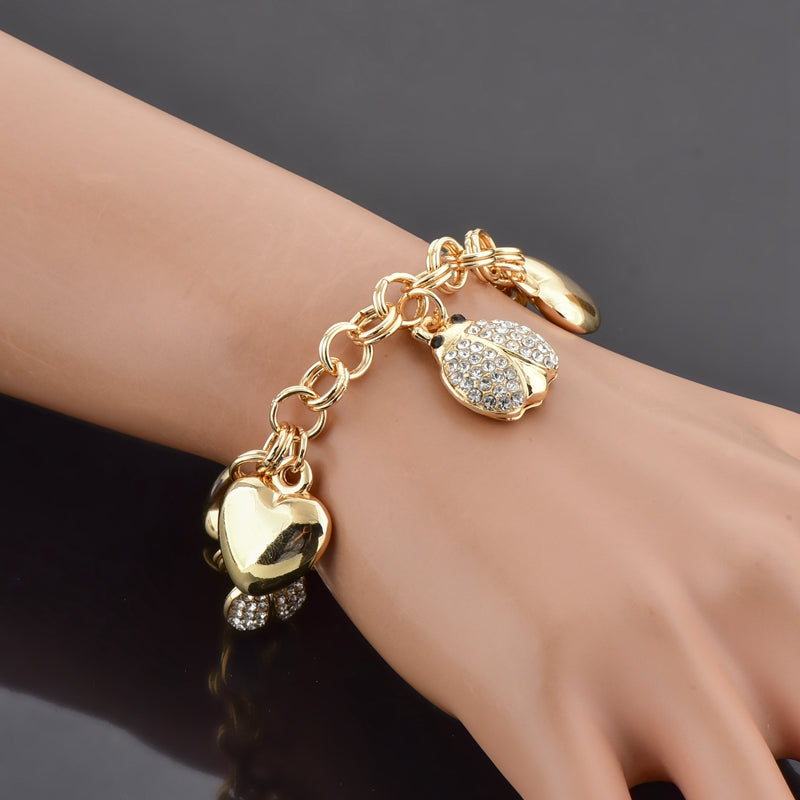Bracelet à breloques avec strass sans Nickel et sans Plomb
