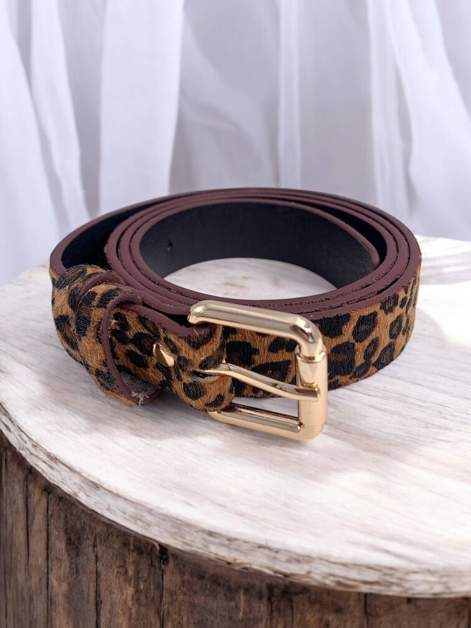 Ceinture léopard CT04: Brun / Synthétique