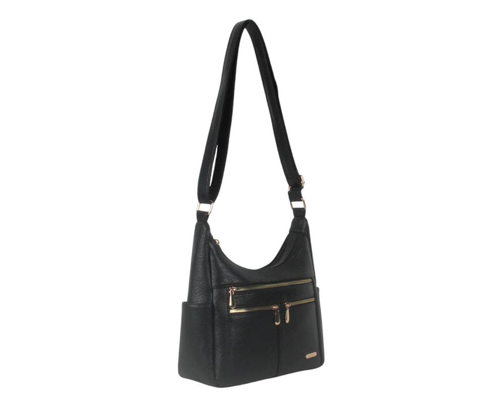 SAC BANDOULIÈRE AVEC DOUBLE FERMETURE ÉCLAIR. NOUVELLE COLLECTION: Noir