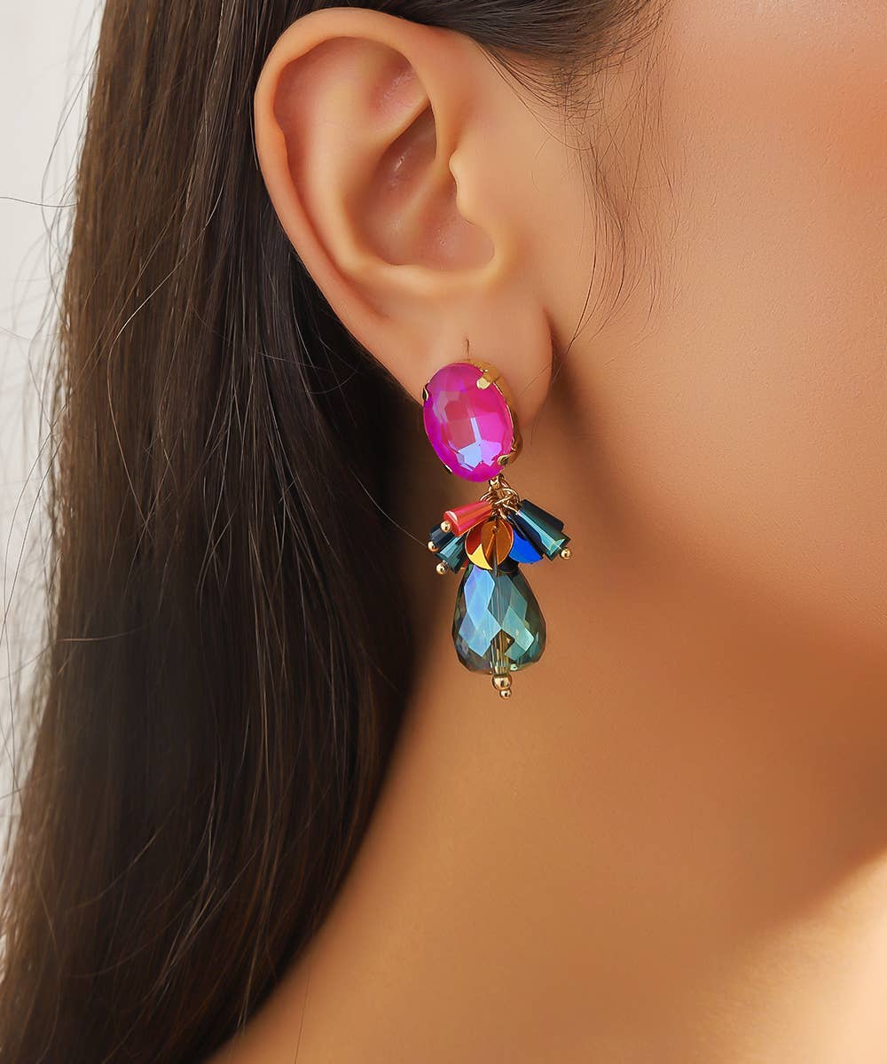 Boucles d'oreilles Clips 25AHBOL004: Multicolore