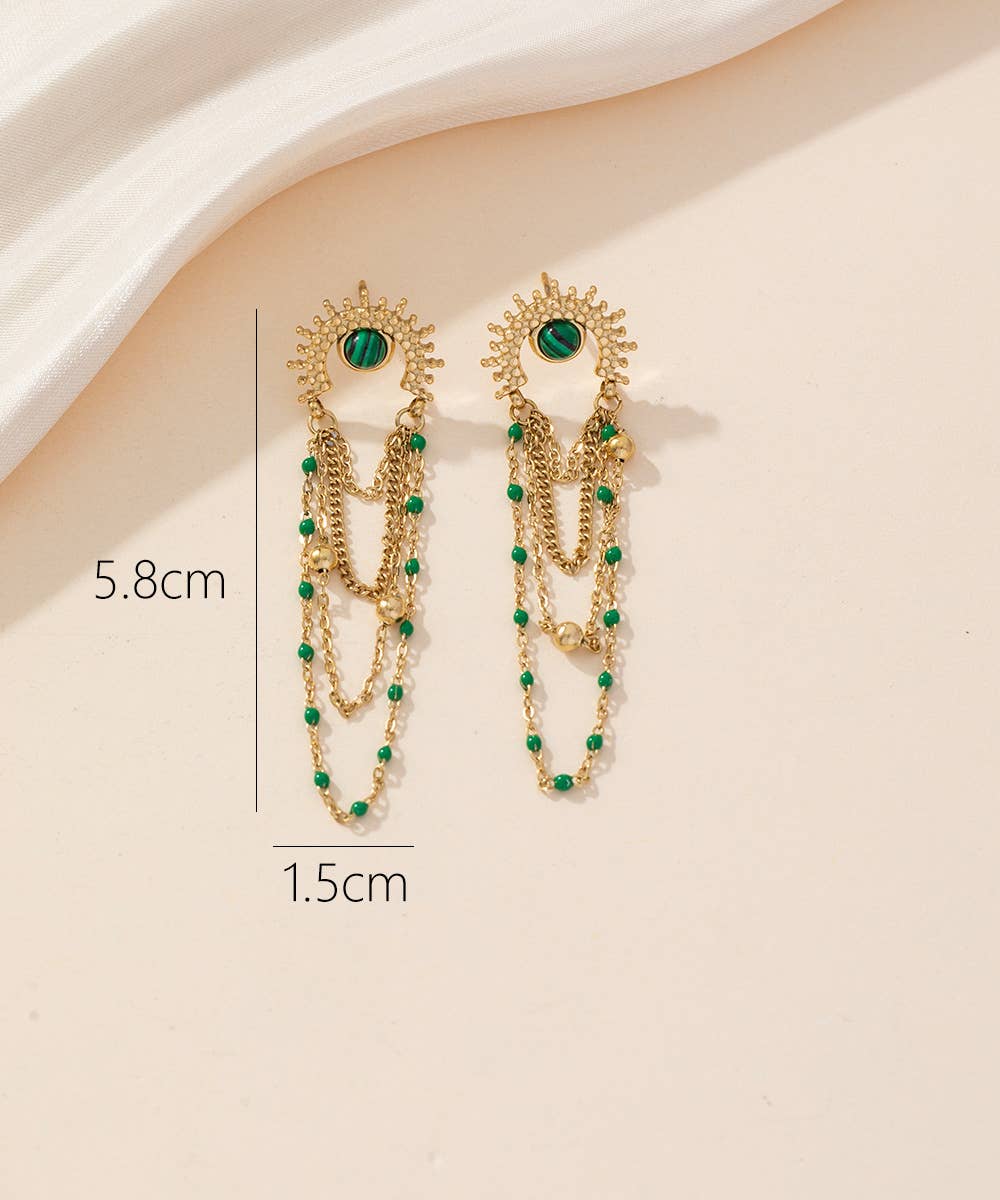 Boucles d'oreilles Stainless Steel, Green