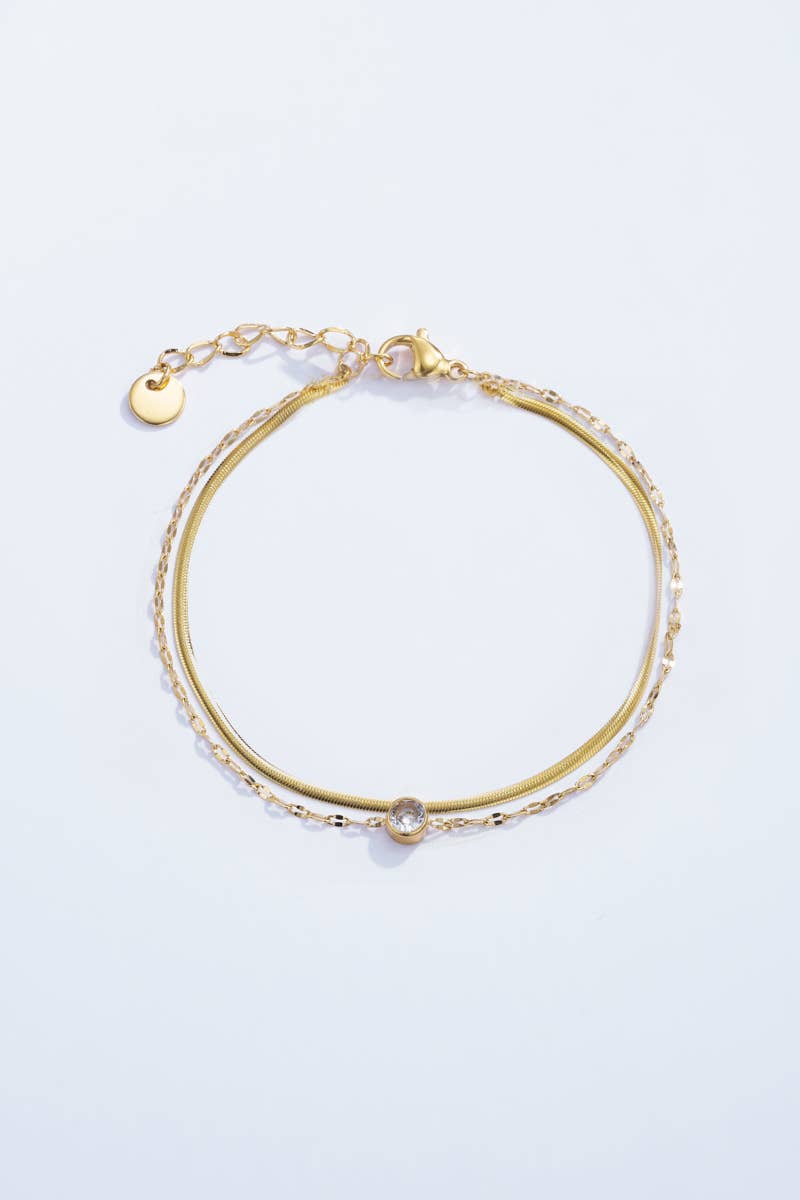 Bracelets double en acier inoxydable 324AQ17: Or jaune