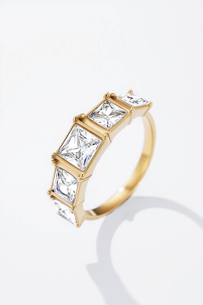 Bague Princesse en acier inoxydable 424CA51: Or