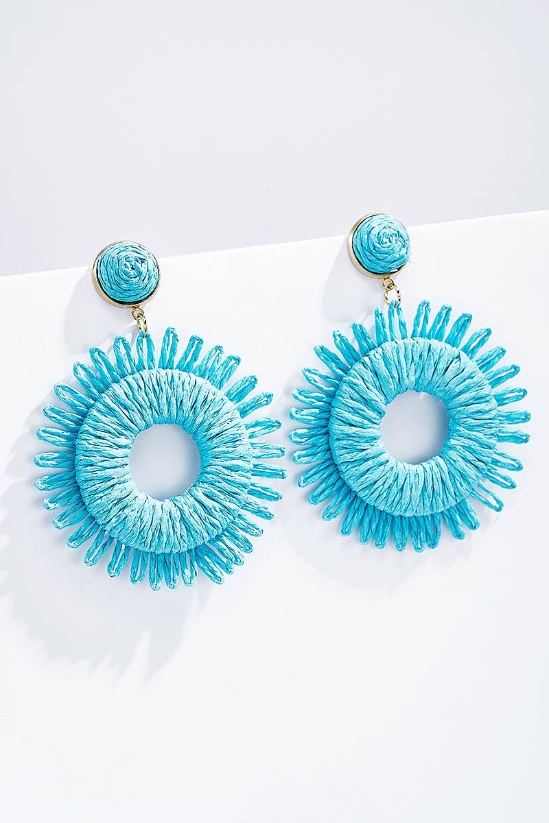 Boucles d'oreilles en paille avec puce acier 124NN02: Rose