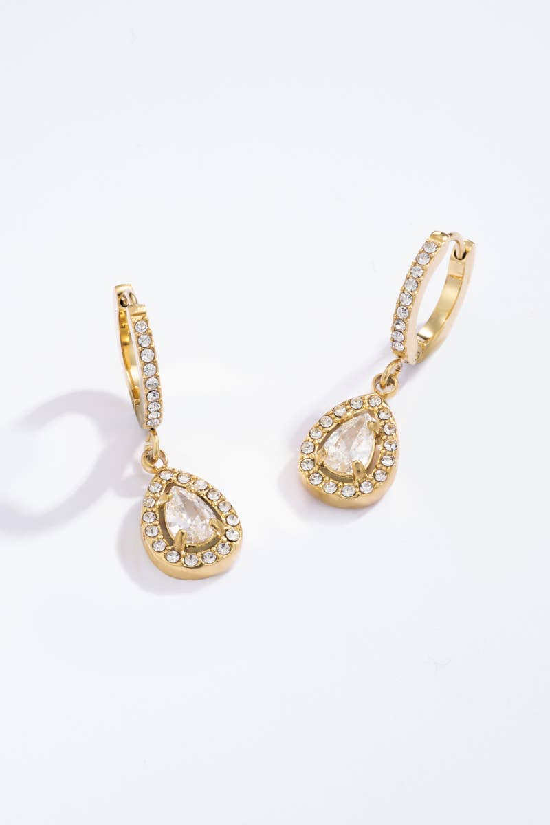 Boucles d'oreilles créoles strassées 124AQ48: Or jaune