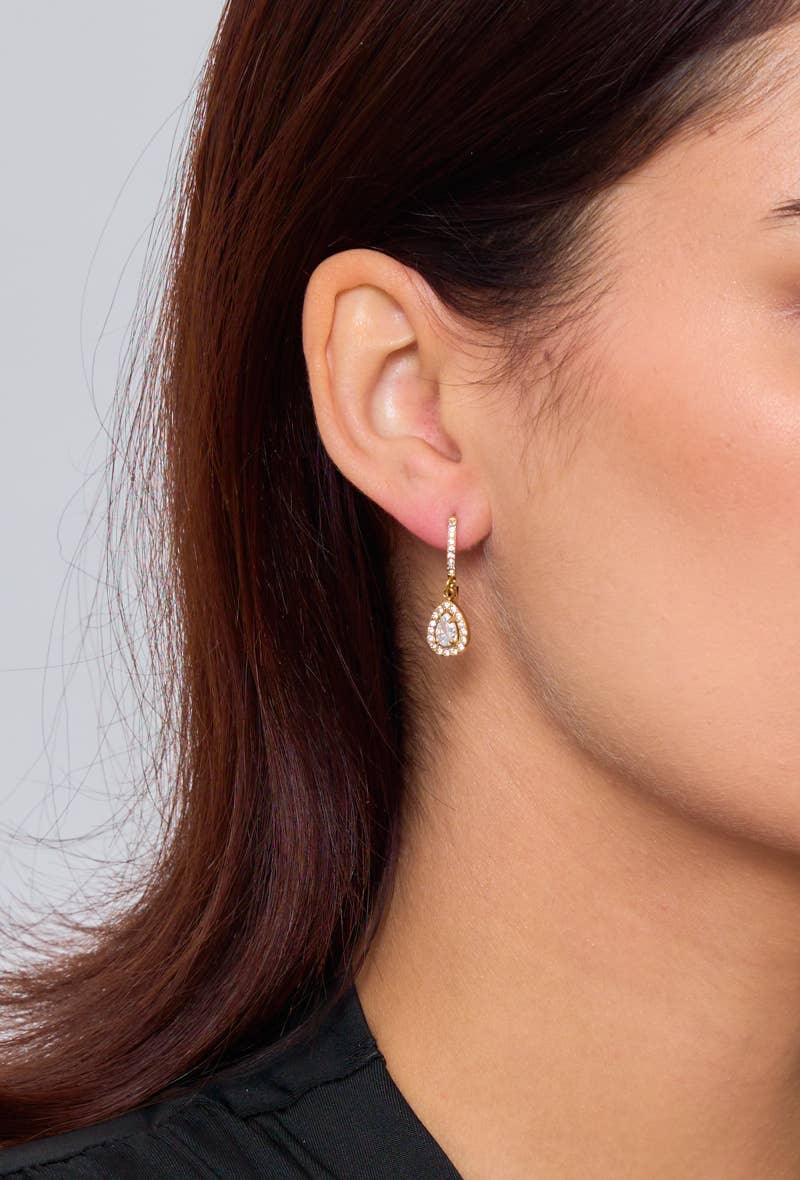 Boucles d'oreilles créoles strassées 124AQ48: Or jaune