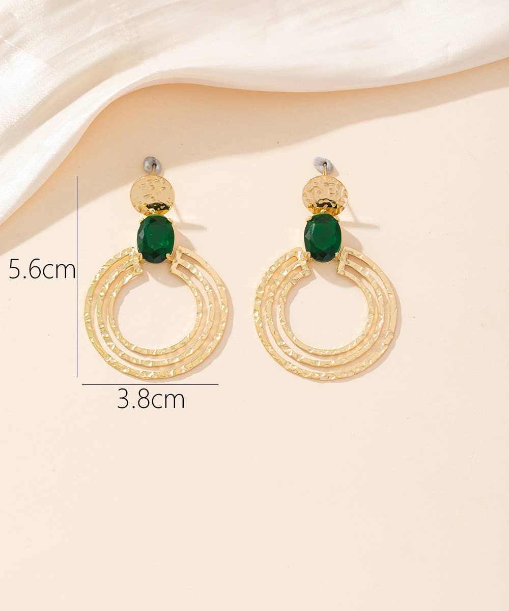 Boucles d'oreilles Clou Acier inoxydable 24BOA017: Vert