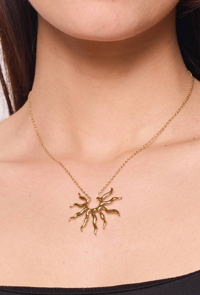 Collier Rayons de Soleil en acier inoxydable 224AQ139: Or