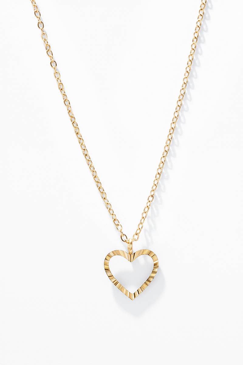 Collier cœur en acier inoxydable 224CA14: Or