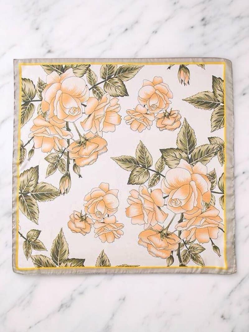 Foulard carré en soie FL06: Rose
