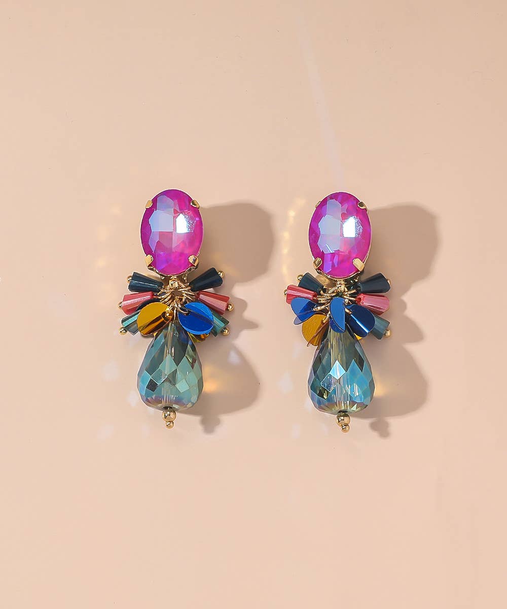 Boucles d'oreilles Clips 25AHBOL004: Multicolore