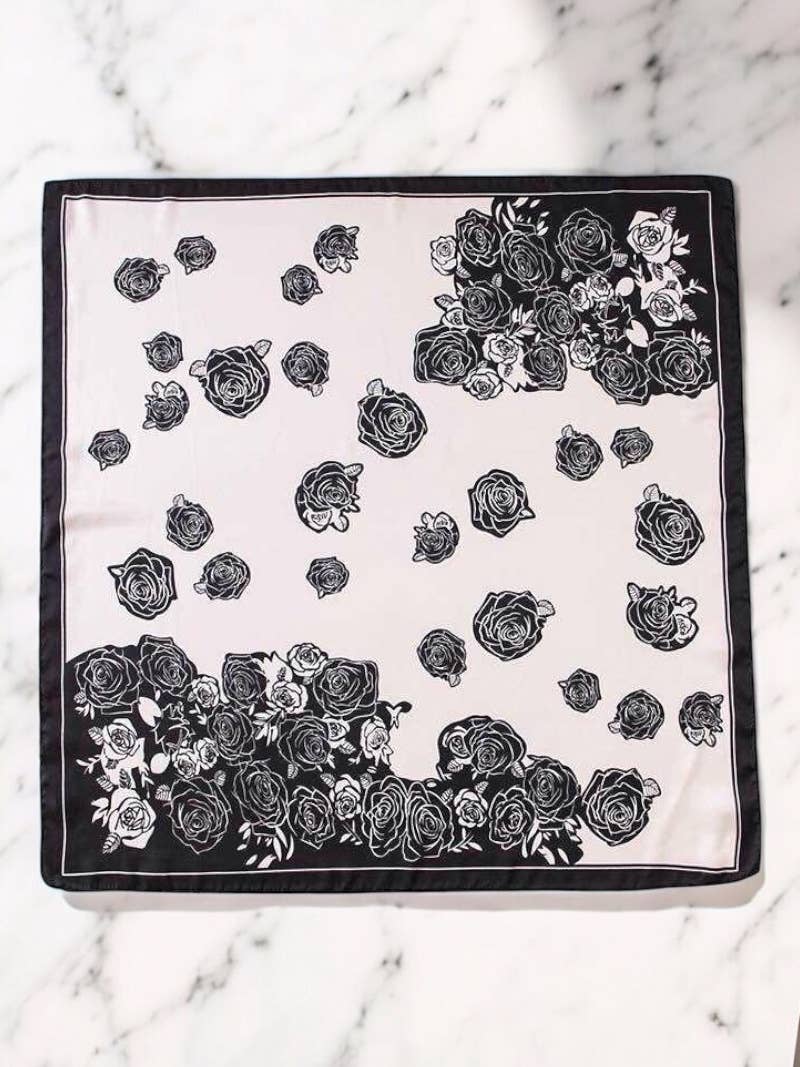 Foulard carré en soie FL04: Marine