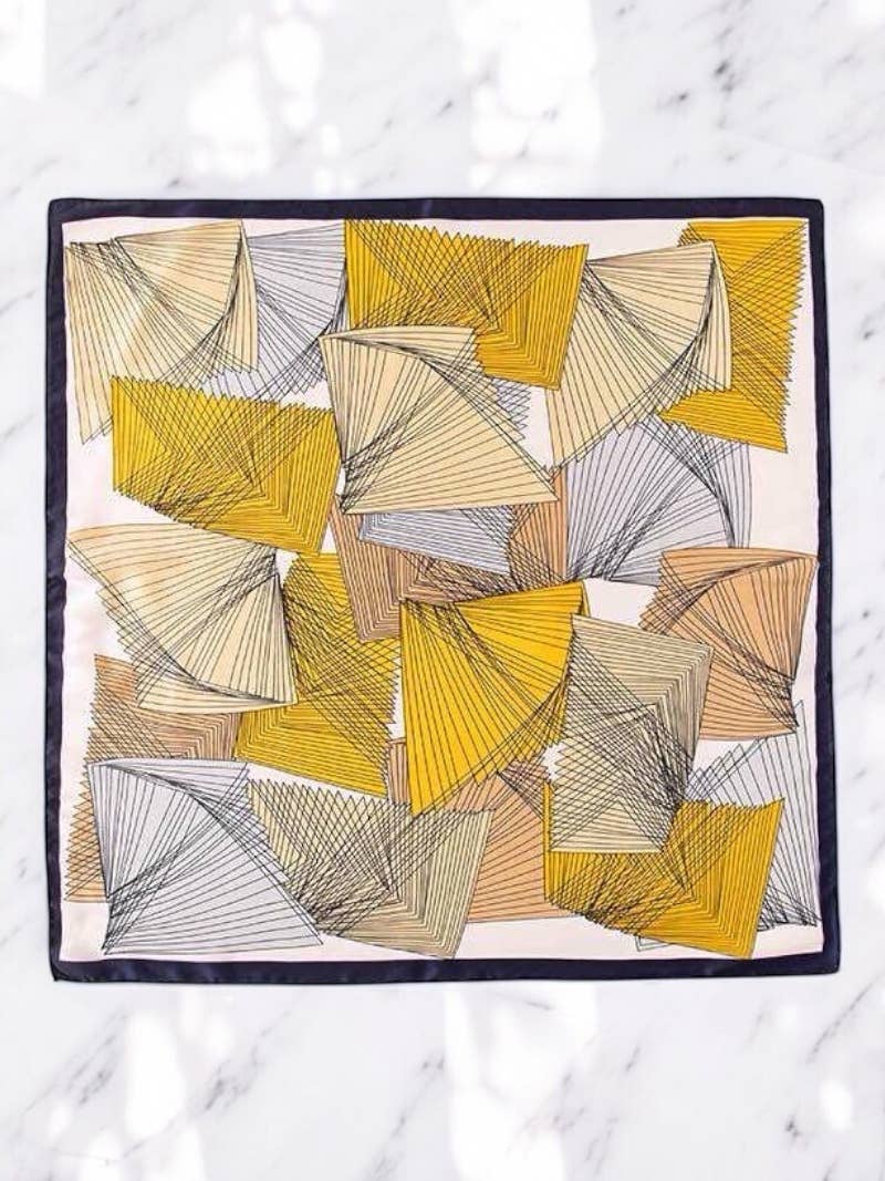 Foulard carré en soie FL05: Jaune