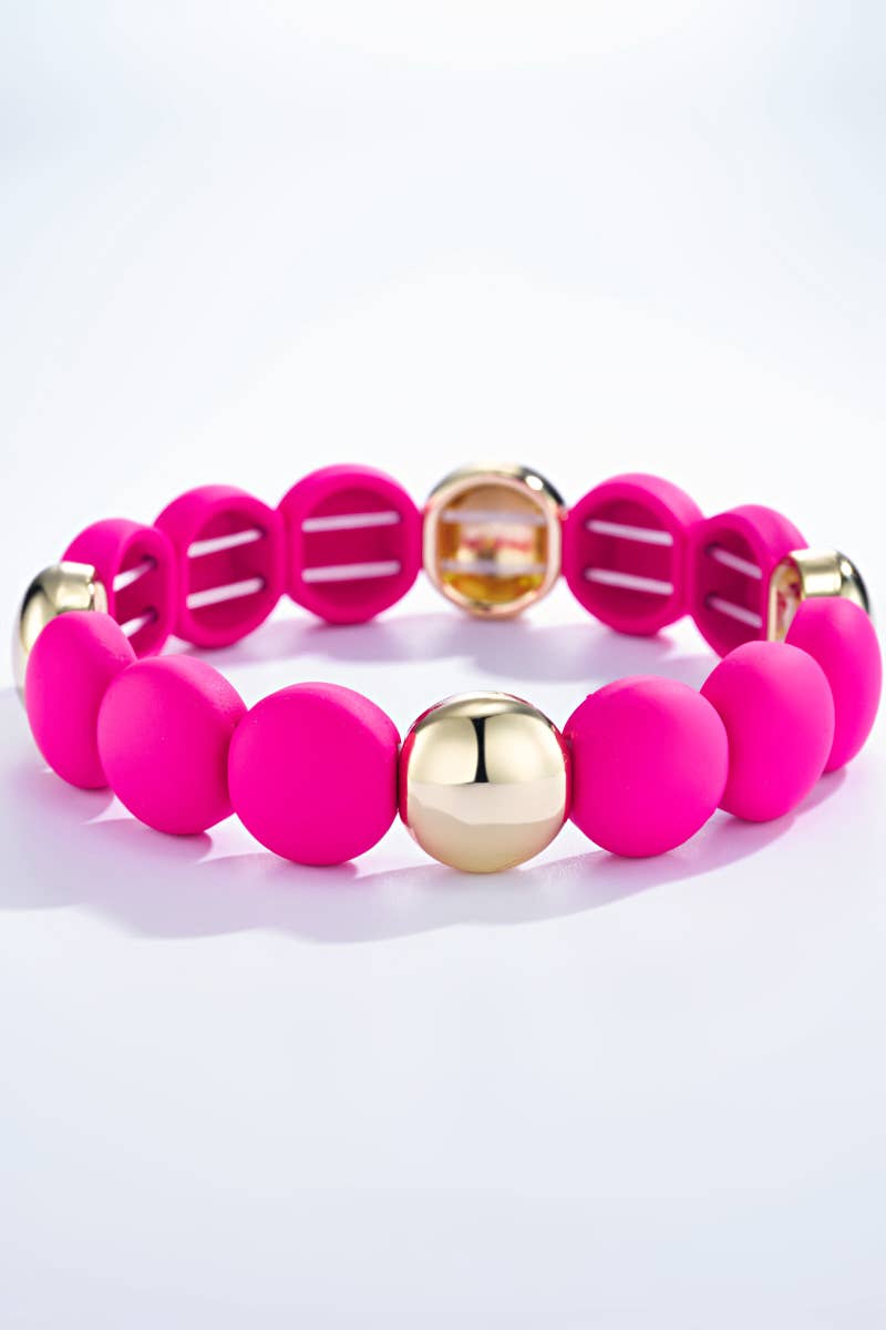 Bracelet colorés avec élastique 324CP03: Fuchsia
