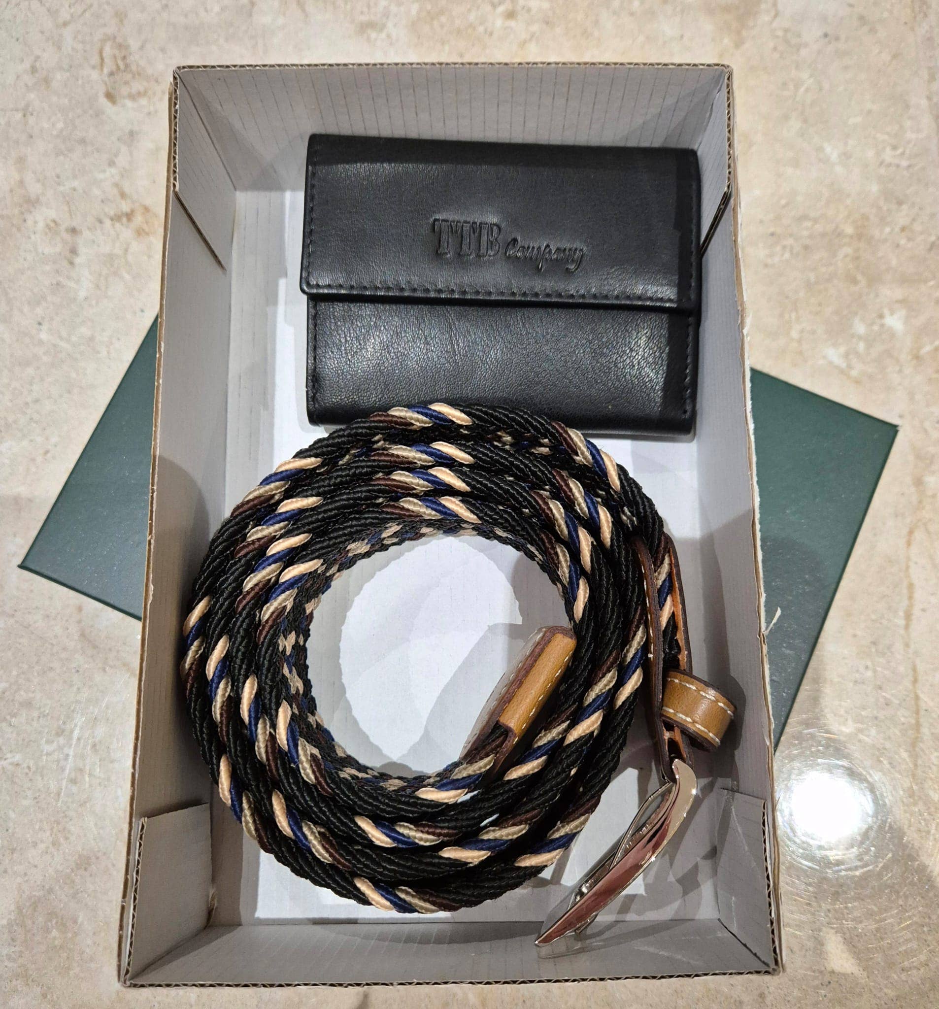 ENSEMBLE PORTEFEUILLE EN CUIR AVEC CEINTURES ÉLASTIQUES: 3