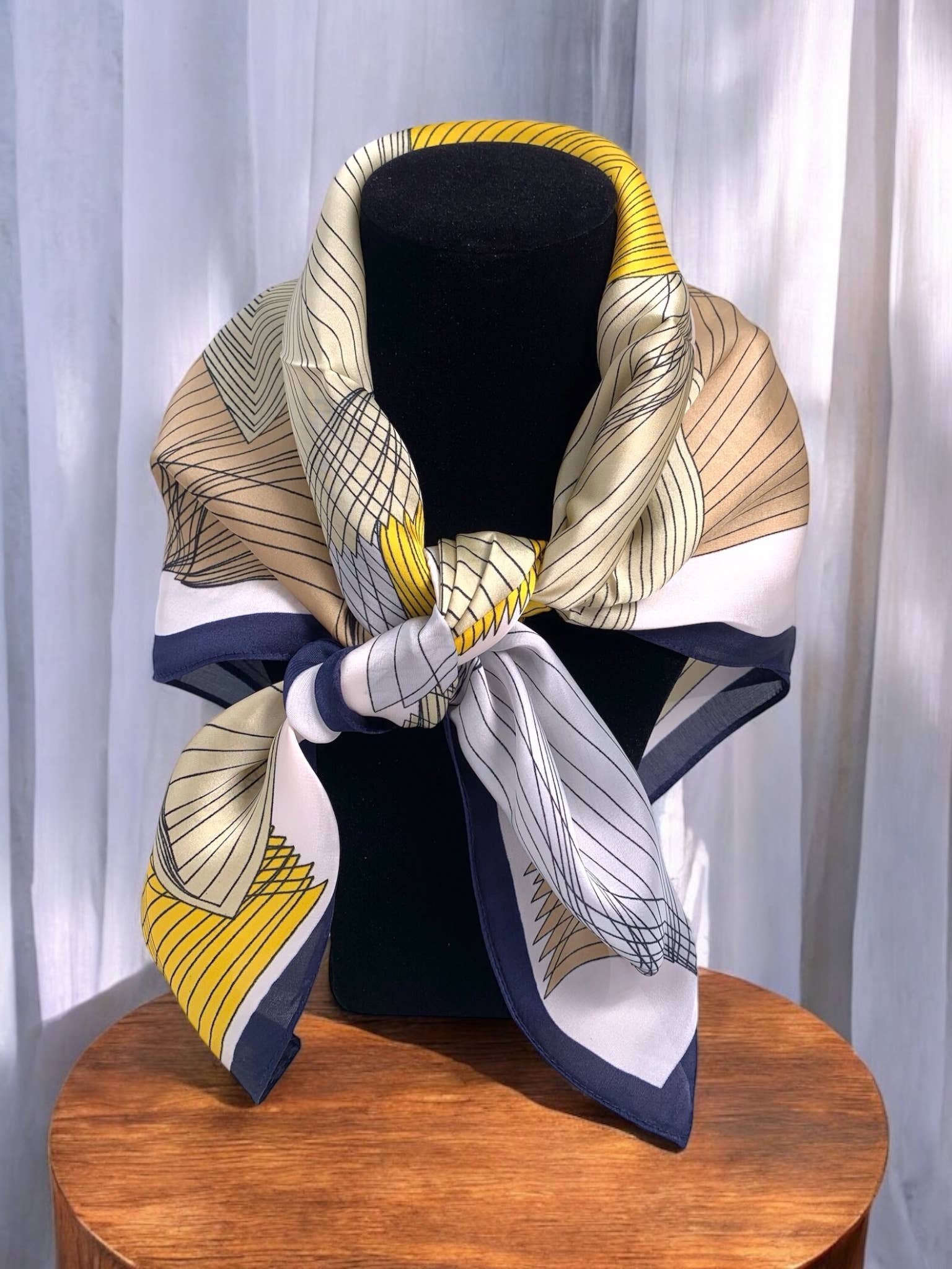 Foulard carré en soie FL05: Jaune