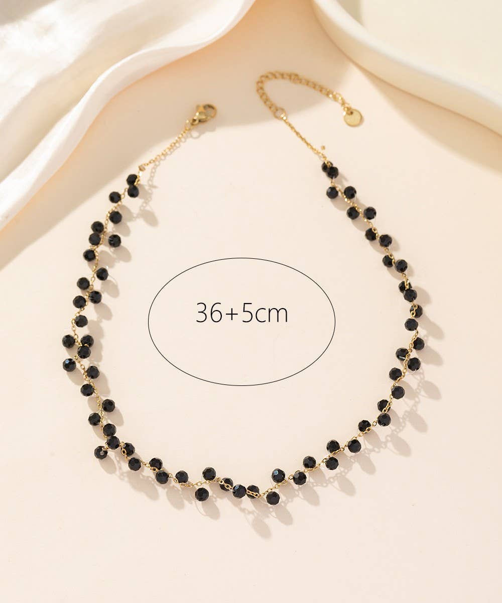 Collier Ras De Cou Acier inoxydable 24CCA009: Noir