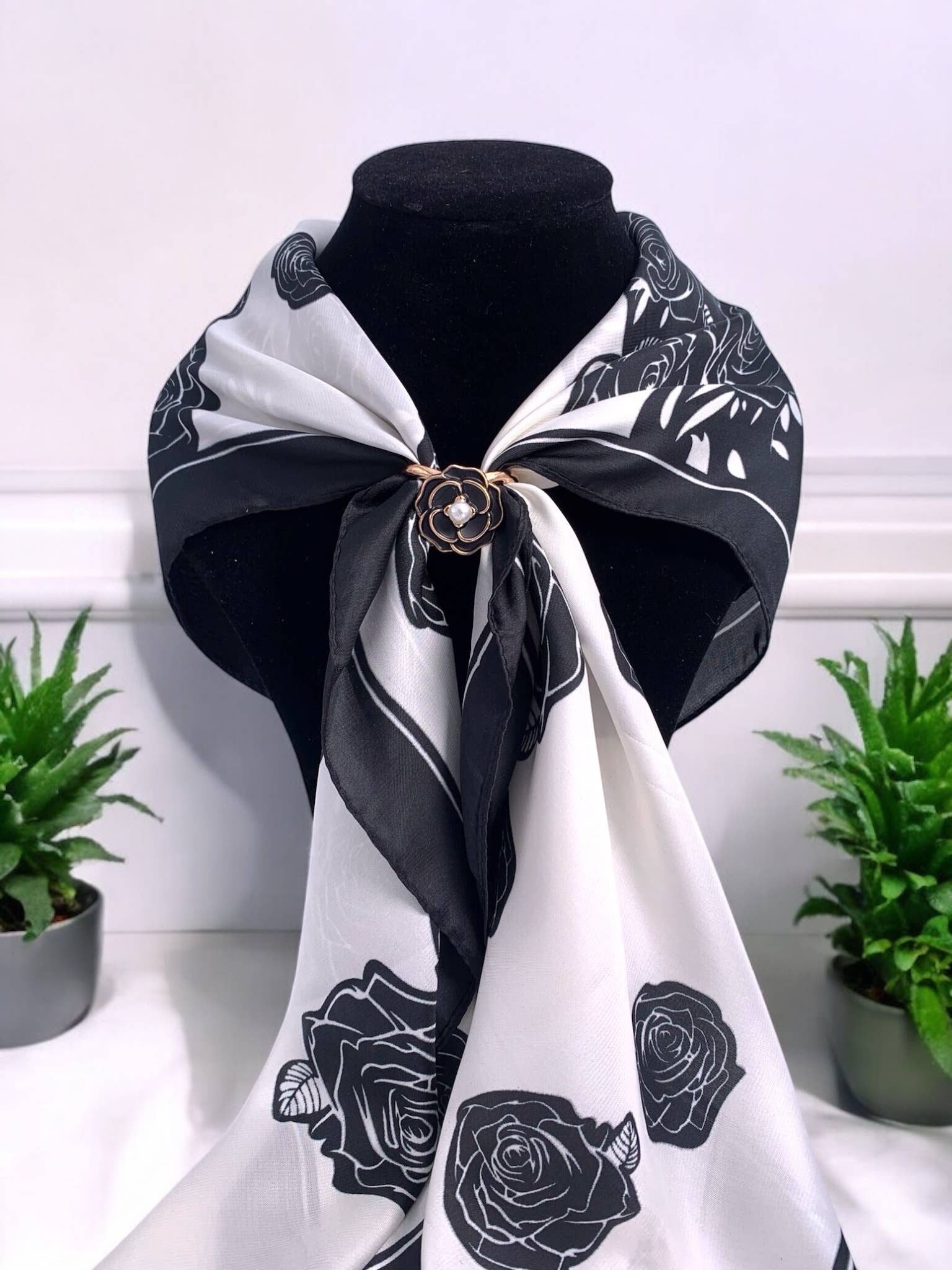 Foulard carré en soie FL04: Marine