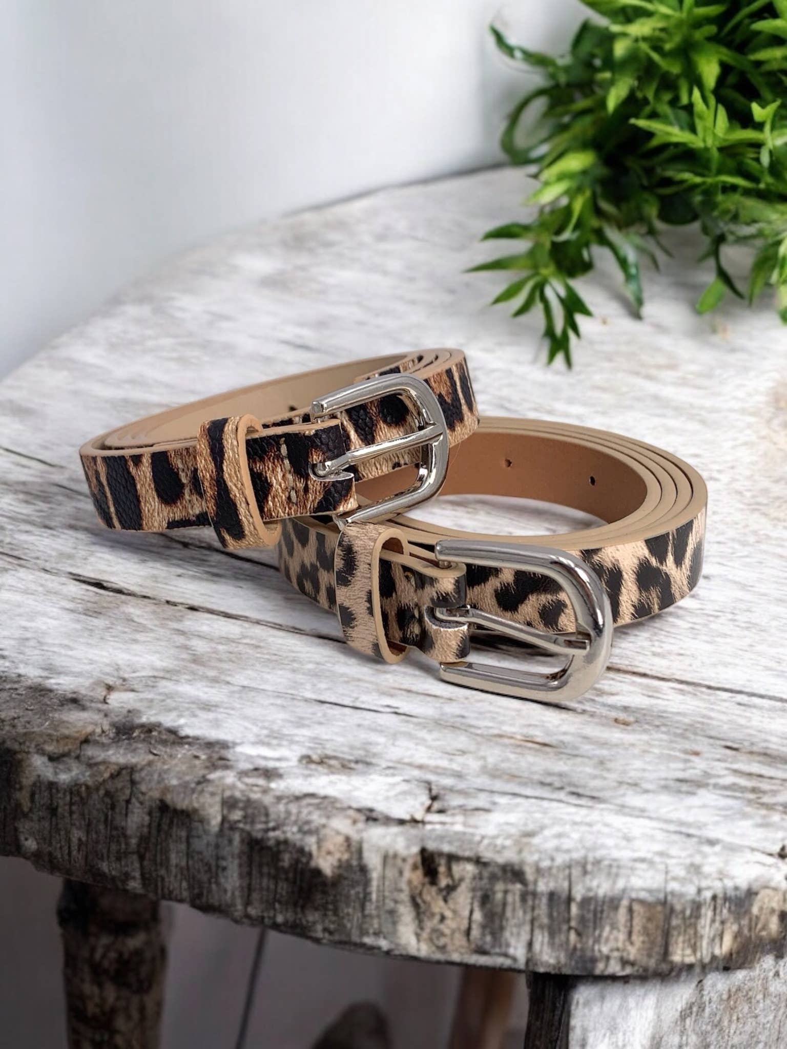 Ceinture léopard CT07: Brun / Synthétique