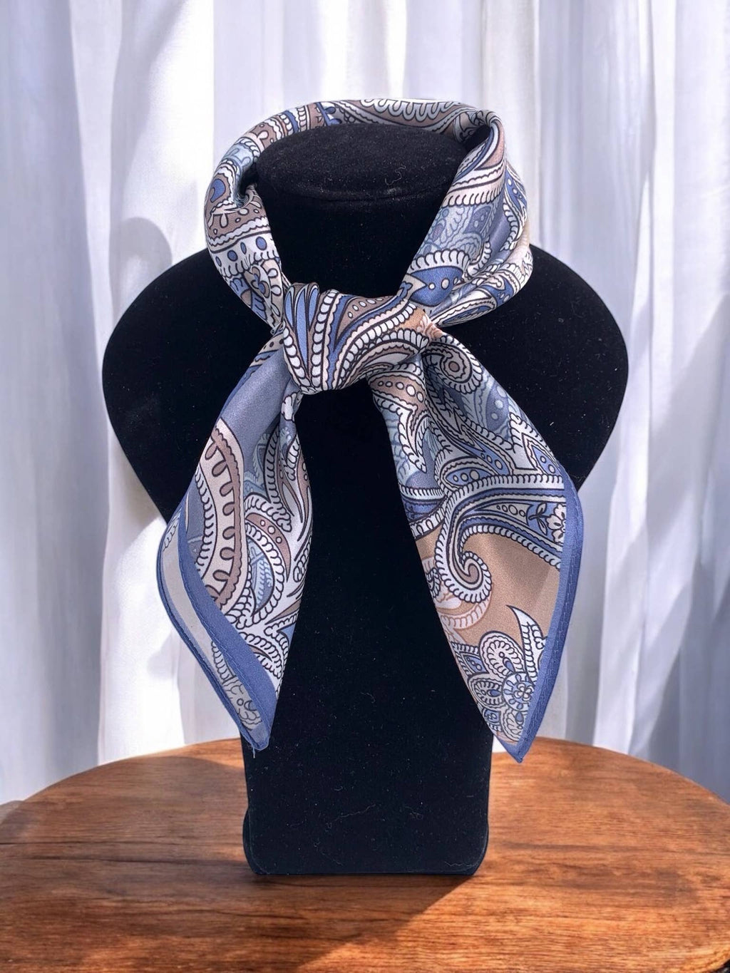 Carré de soie 53x53cm FL29: Bleu / Soie