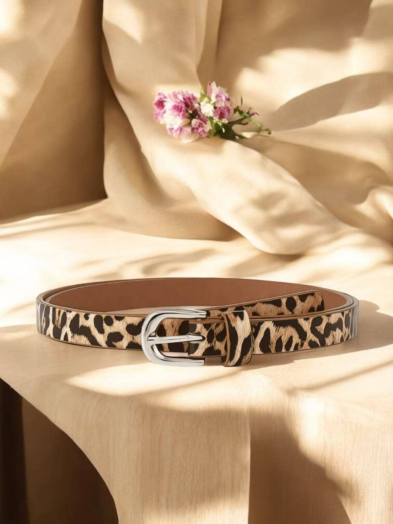 Ceinture léopard CT07: Brun / Synthétique