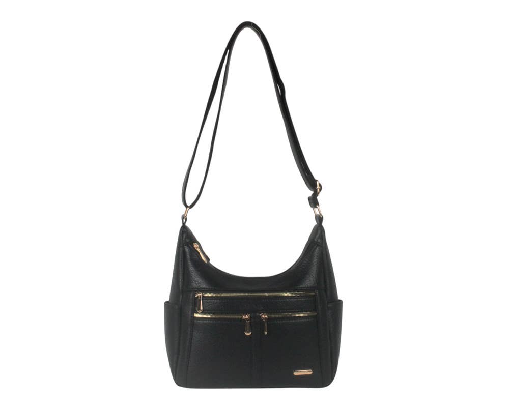 SAC BANDOULIÈRE AVEC DOUBLE FERMETURE ÉCLAIR. NOUVELLE COLLECTION: Noir