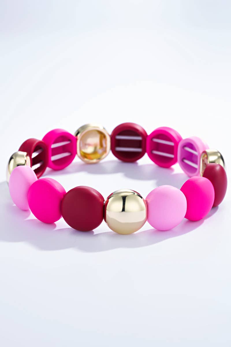 Bracelet colorés avec élastique 324CP03: Fuchsia