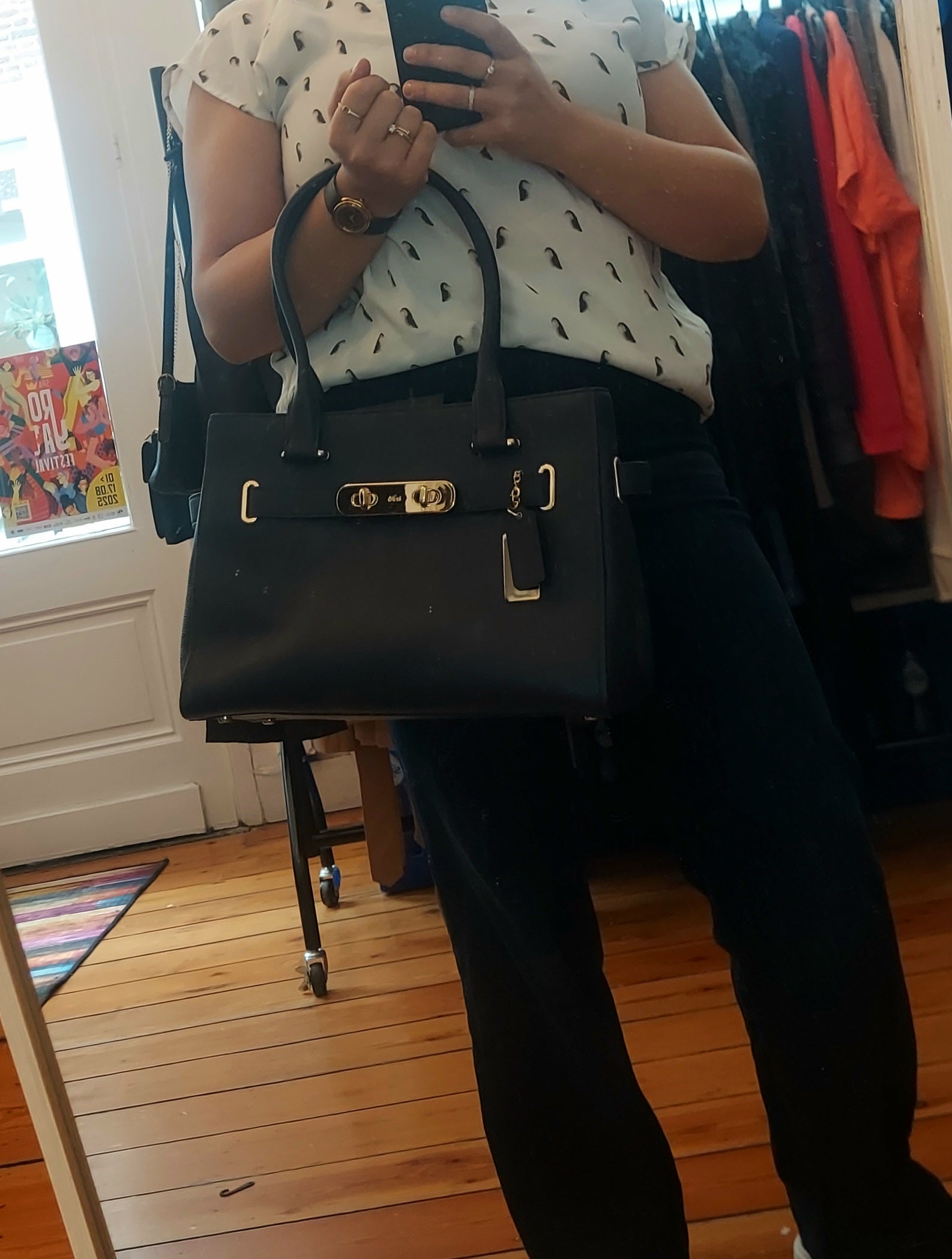 sac fourre-tout Coach Swagger en cuir