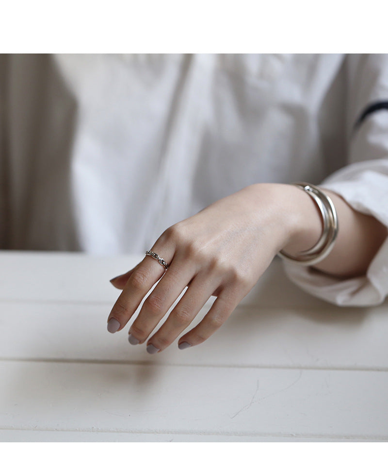 bagues réglables d’ouverture de chaîne en argent sterling pour femmes ou hommes