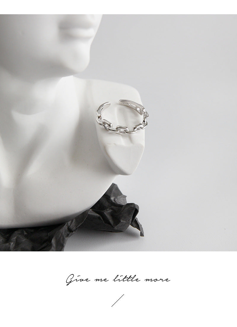 bagues réglables d’ouverture de chaîne en argent sterling pour femmes ou hommes