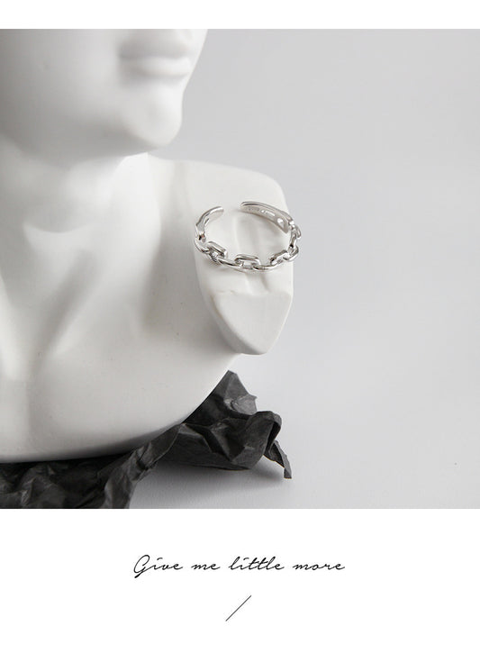 bagues réglables d’ouverture de chaîne en argent sterling pour femmes ou hommes