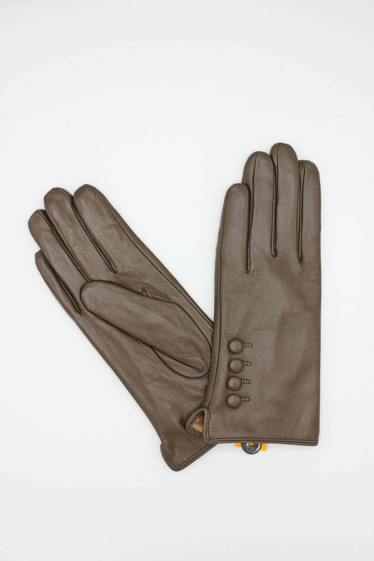 Hologramme Paris - Gants en cuir doublé Polaire Femme - Marron