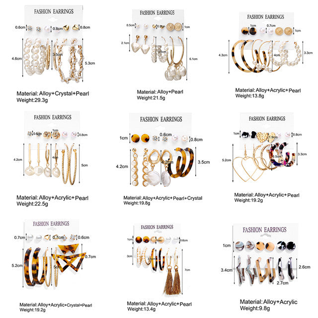 boucles d'oreilles en perles acryliques