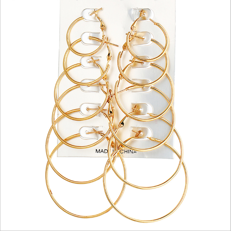 Boucles d'oreilles Créoles de 8 diamètres différents