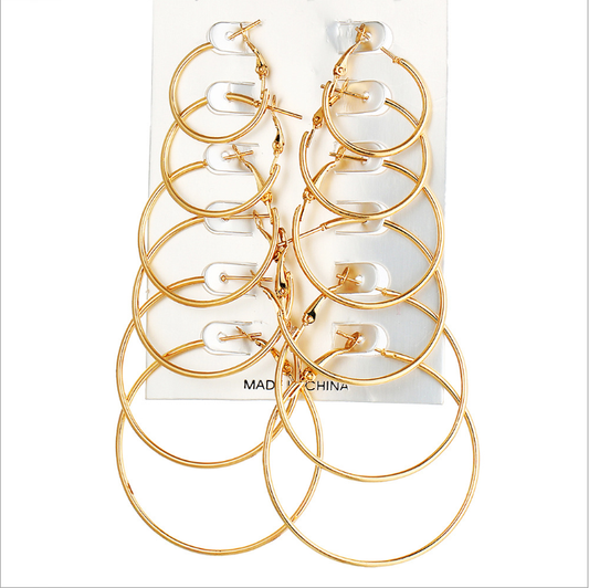 Boucles d'oreilles Créoles de 8 diamètres différents